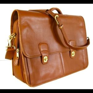 🌈Reserved Coach Authentic Large Leather Briefcase
