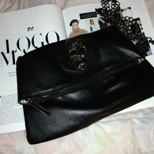 Black skull purse clutch