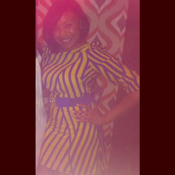 Blue and Yellow Party dress (belt not included)