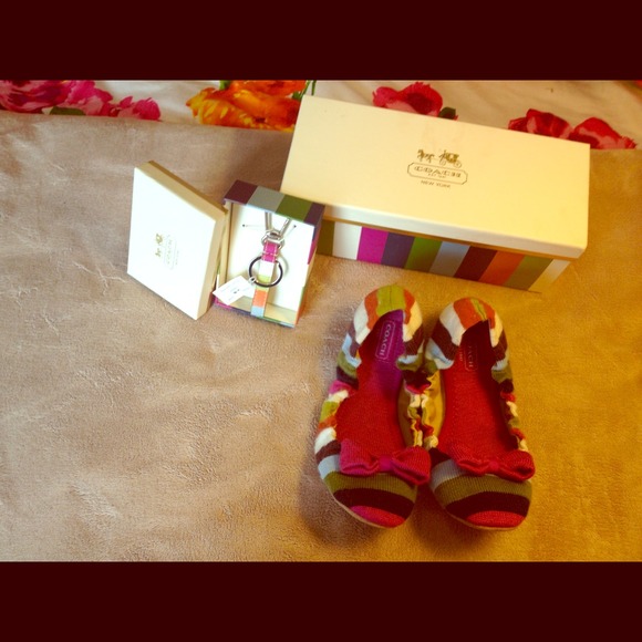 Coach Rio Slipper with matching key chain.