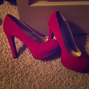 Magenta Suede Super High Heels