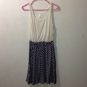 Xhilaration Dress creme color top&polkadot bottom