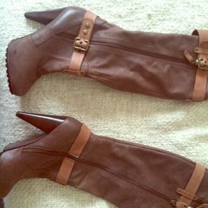 Brown knee high boots. Never worn