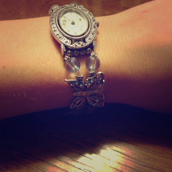 Blue Butterfly Watch Bracelet
