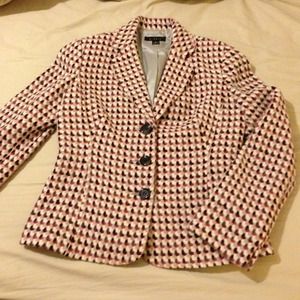 SOLD***Pink, ivory, and brown blazer
