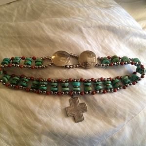Beautiful stirling and turquoise choker