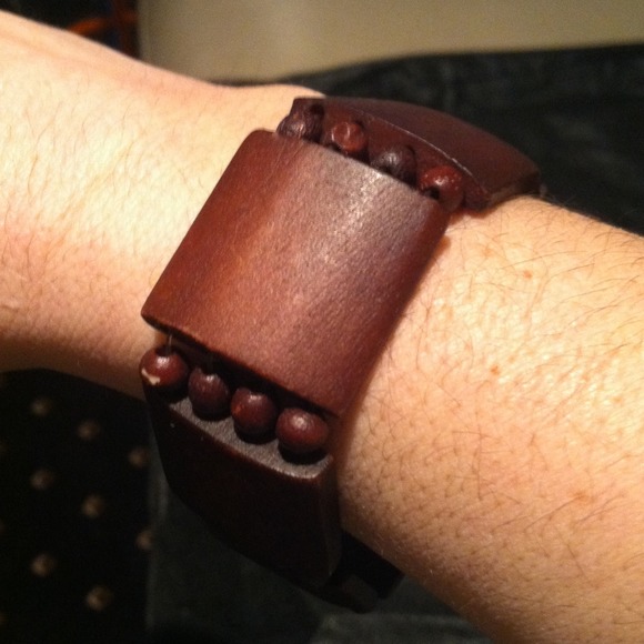 Wood slip on bracelet.