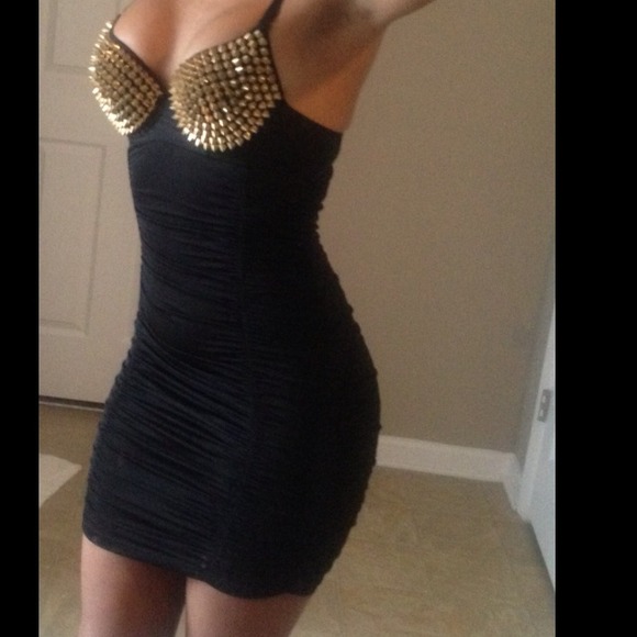 ***SOLD**Embellished spiked boozom dress size 4-6 - Picture 1 of 3