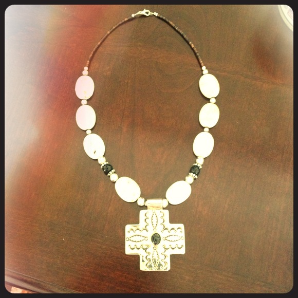 Ivory and silver necklace