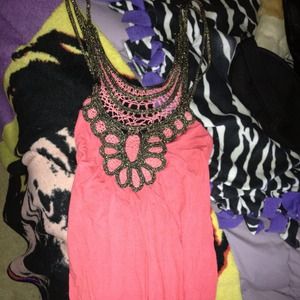 Coral top with cute metallic lining *REDUCED*