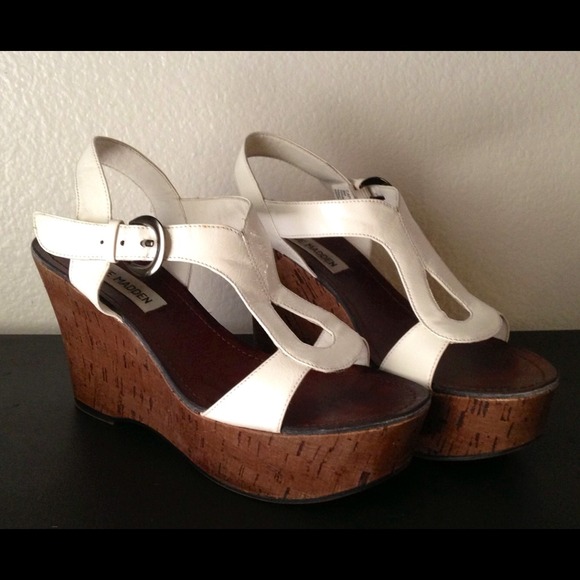 Steve Madden Shoes - Steve Madden White Patent Leather Wedges