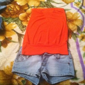 Tube top and shorts