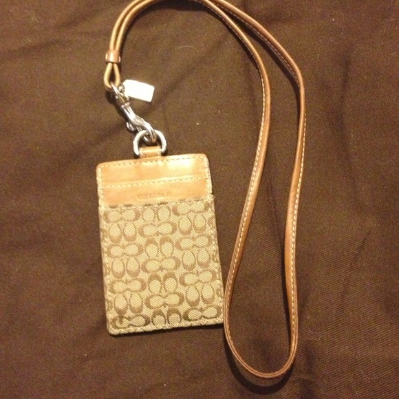 Authentic Coach Signature ID Lanyard