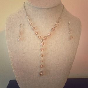 Glimmer drop necklace & earrings