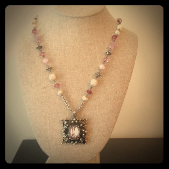 Antique style stone pendant