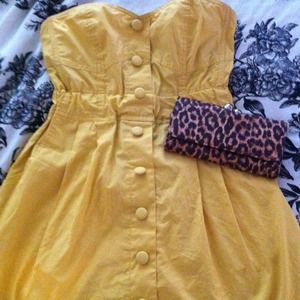 Yellow dress and leopard wallet bundle