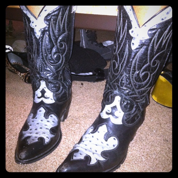 Black & Gray Cowboy boots 8.5 D