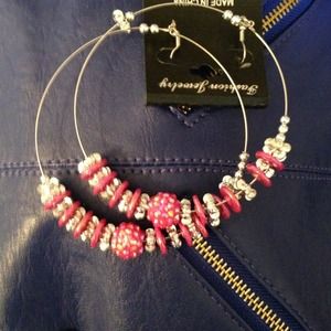 Pink charm hoops🔥🔥🔥