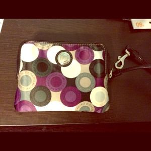 Purple coach zip wallet / wristlet reserved c11782