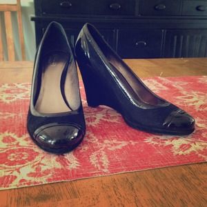 Reduced! Coach patent/suede wedges