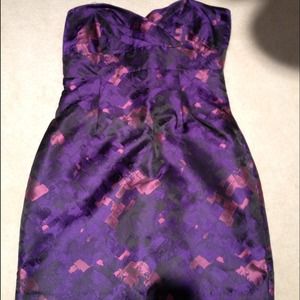 Satin purple tube dress