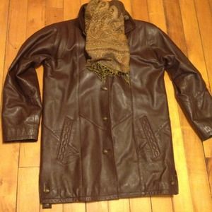 Lady's brown leather coat