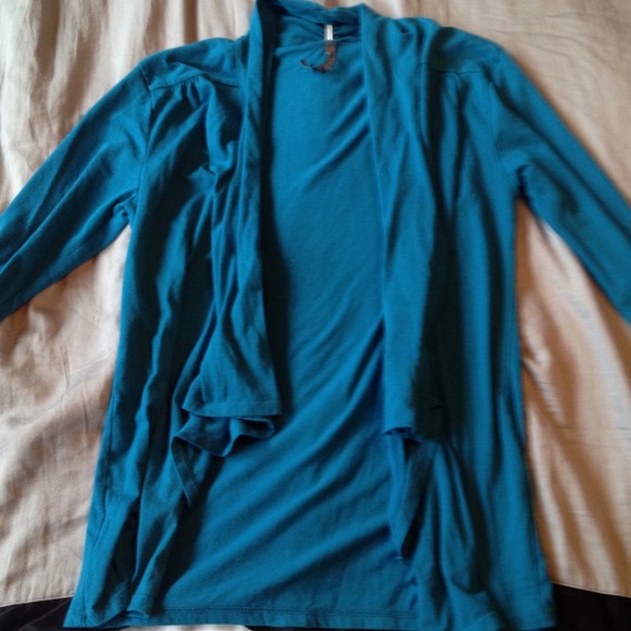 SOLD Teal/blue Cardigan - Picture 3 of 3