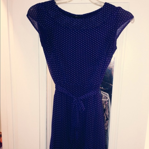 🚫SOLD🚫H&M deep purple dress w/ white polka dots