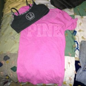 BUNDLE!!Shirt and sports bra And Vickie's outfit.