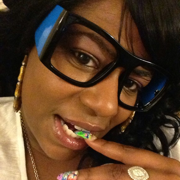 Super cute lens less two tone glasses