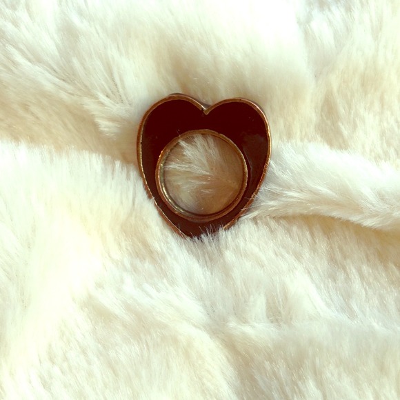 Black heart ring shape