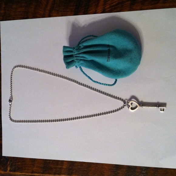 Tiffany heart key on a beaded chain