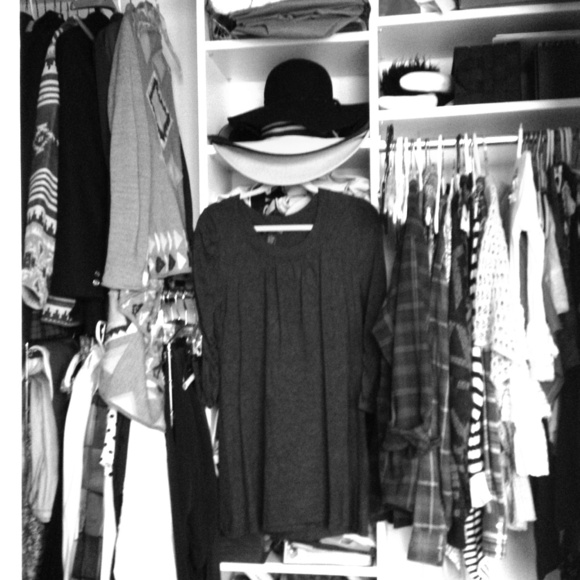 Gray sweater dress