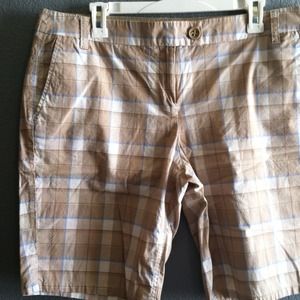 New York & Co Plaid Shorts - Tan