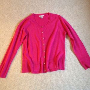 BUNDLEDPink Cardigan with Flower Buttons