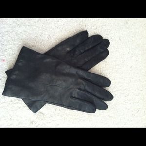 Leather gloves, black