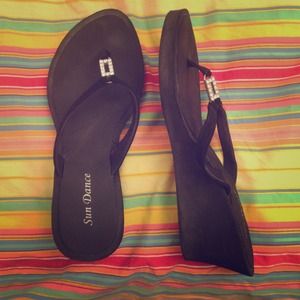 wedge flip flops