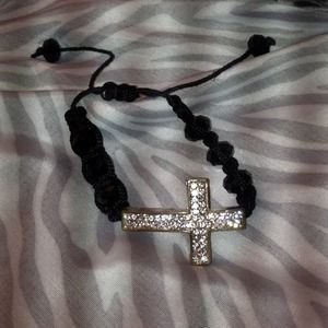 Sideways cross bracelet