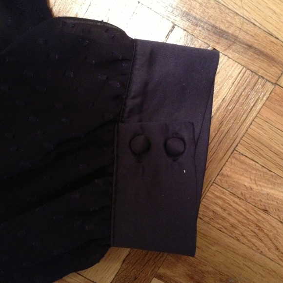 Navy blue dotted tie-back blouse - Picture 4 of 4