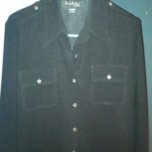 Nicole Miller black button down shirt/dress