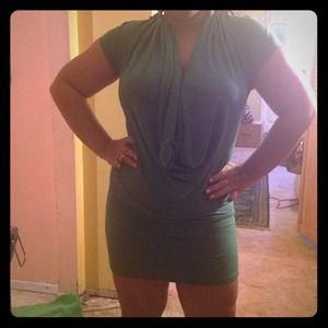 Green drop neckline dress ... Gorgeous