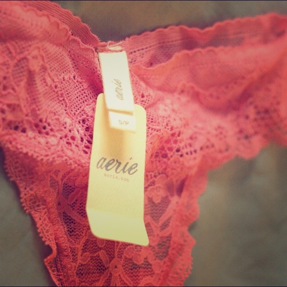 Small, Pink, Aerie Lacey Thong, NWT