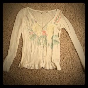 *Price reduced*Anthropologie sheer floral cardigan
