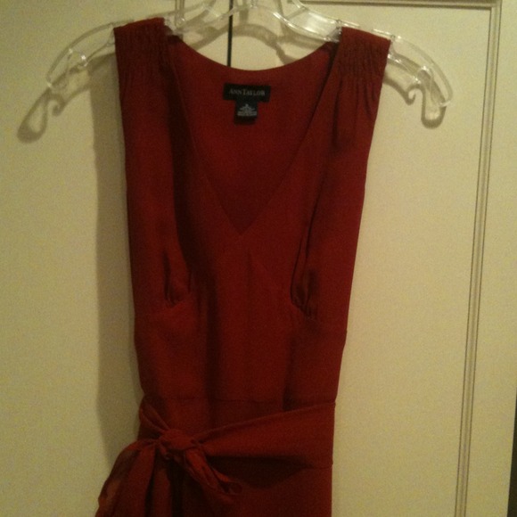 Red silk dress size 6