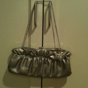 Ann Taylor Loft silver evening bag