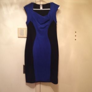 Royal Blue & Black Dress