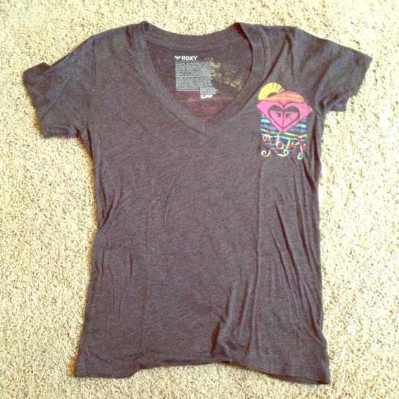 Roxy gray v-neck sz small