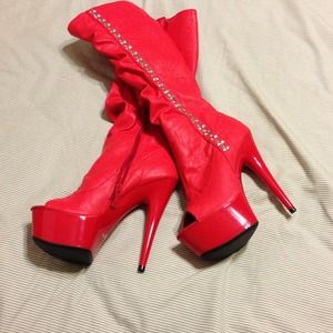 Leather red highest heel collection stiletto