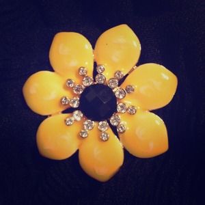 Yellow and black flower pin!