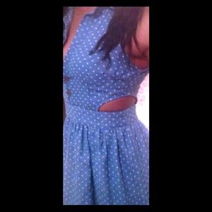 New Polka dot blue jean dress